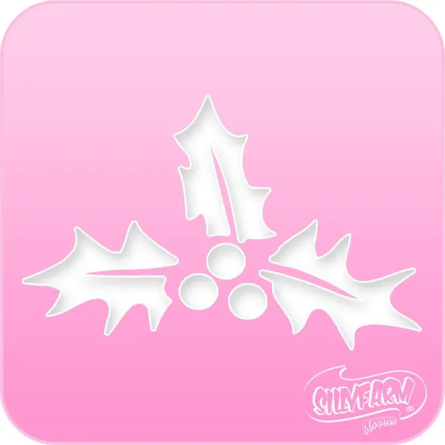 F.A.B. Pink Power Holly pochoir visage Noël houx 6,4cm