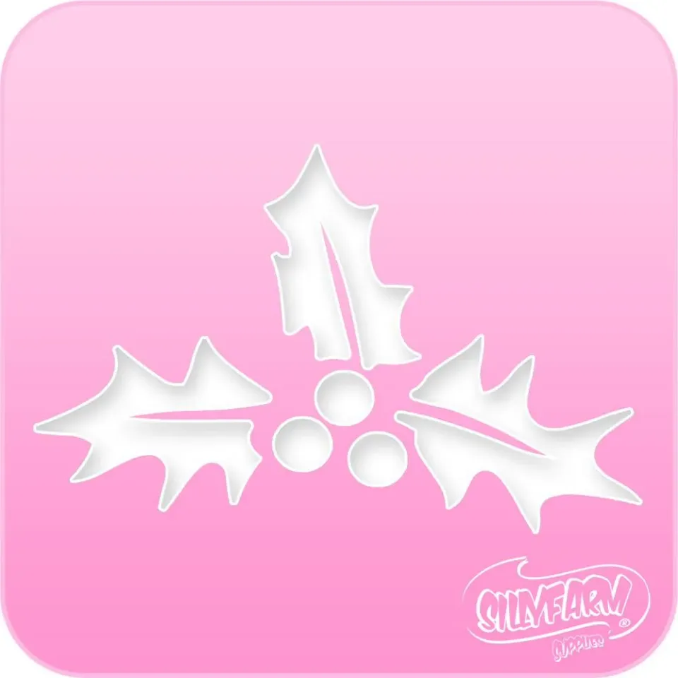 F.A.B. Pink Power Holly pochoir visage Noël houx 6,4cm
