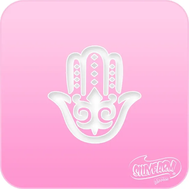 F.A.B. Pink Power Stencil Hamsa pochoir maquillage Mylar réutilisable