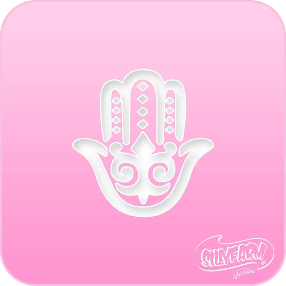 F.A.B. Pink Power Stencil Hamsa pochoir maquillage Mylar réutilisable
