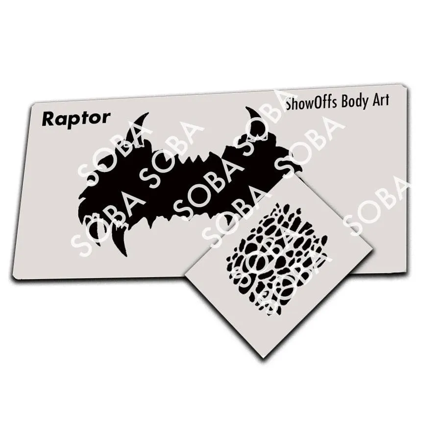 ProAiir StencilEyes Raptor pochoir visage adulte dinosaure