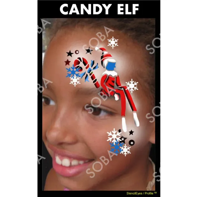 ProAiir StencilEyes Candy Elf pochoir maquillage Noël réutilisable