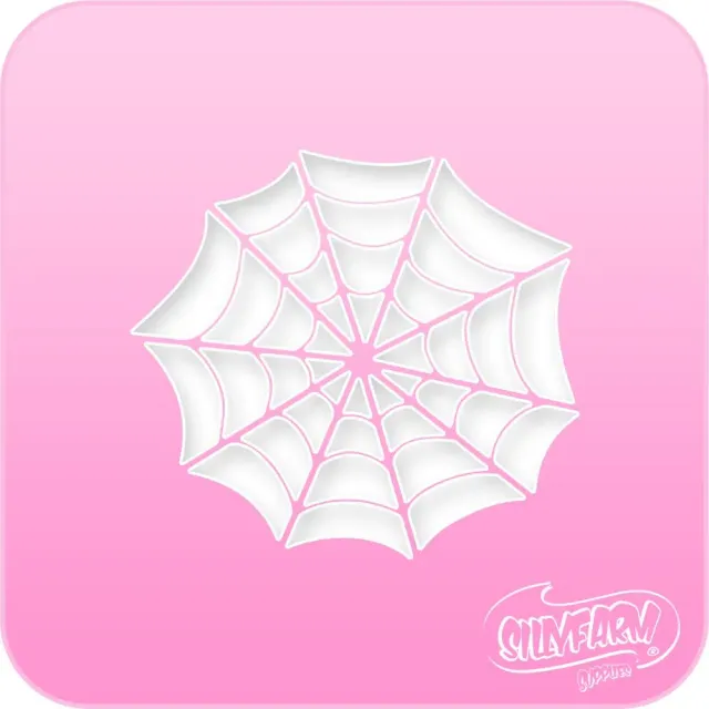 F.A.B. Spider Web Pink Power Stencil pochoir toile d’araignée rose réutilisable