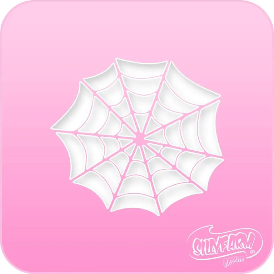 F.A.B. Spider Web Pink Power Stencil pochoir toile d’araignée rose réutilisable