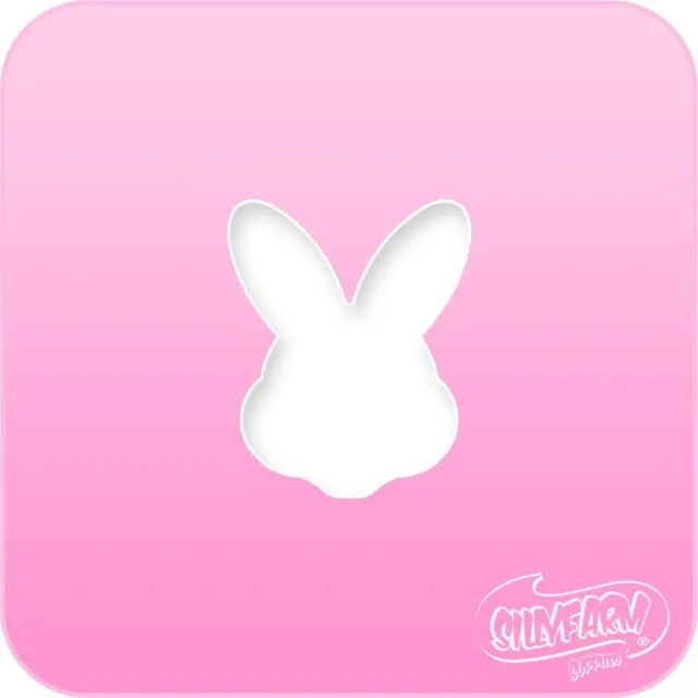 F.A.B. Pink Power Bunny Head pochoir lapin rose réutilisable