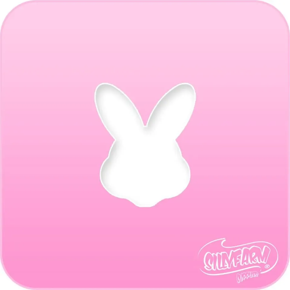 F.A.B. Pink Power Bunny Head pochoir lapin rose réutilisable