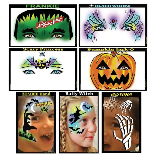 ProAiir StencilEyes Halloween pack 7 pochoirs visage réutilisables