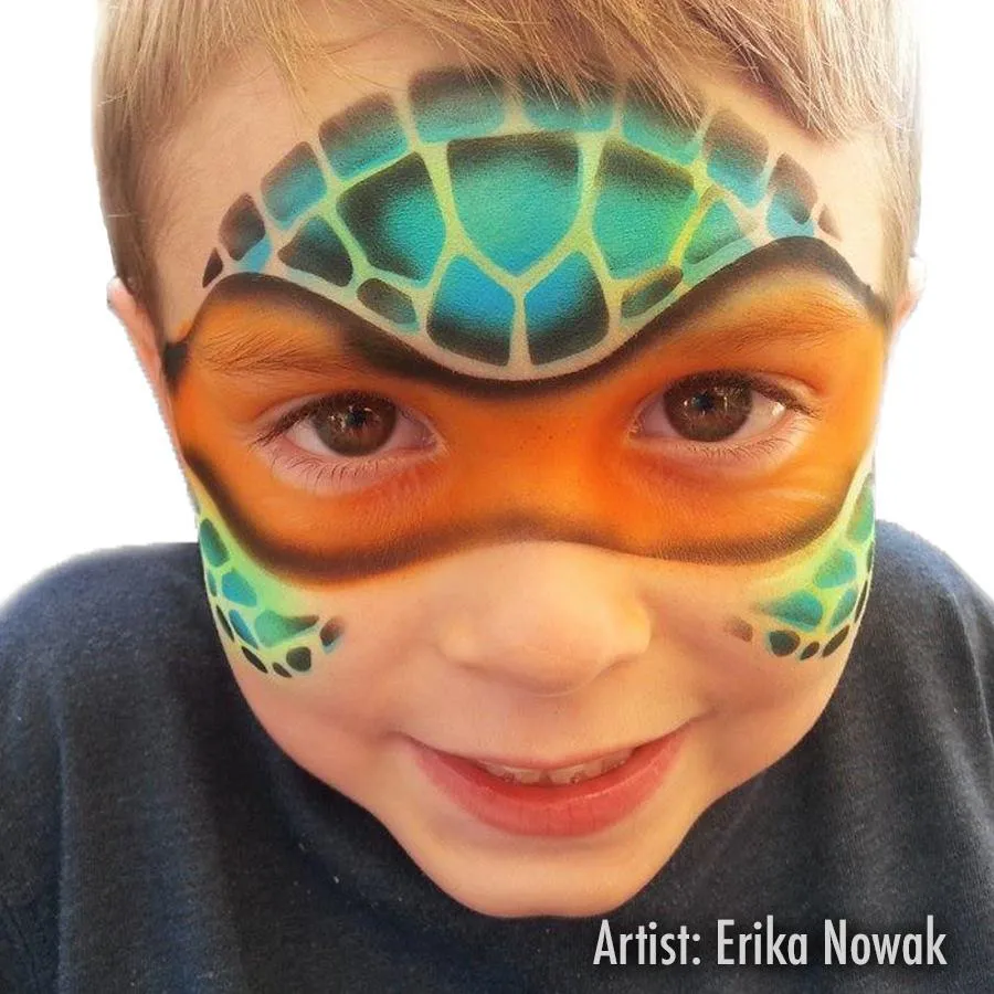 ProAiir StencilEyes Turtle Dude pochoir visage adulte tortue