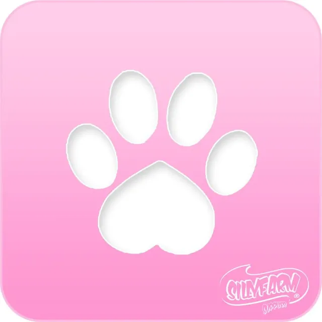F.A.B. Pink Power Paw Print pochoir maquillage rose