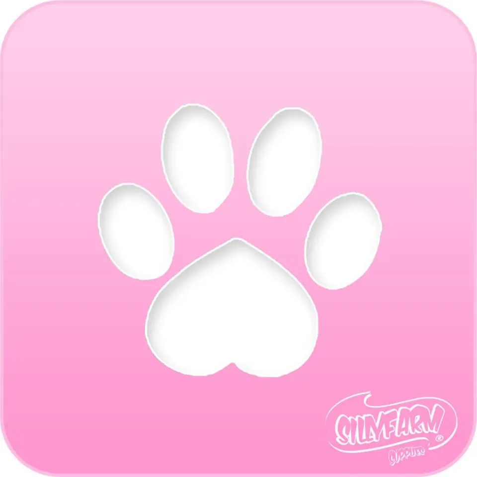 F.A.B. Pink Power Paw Print pochoir maquillage rose