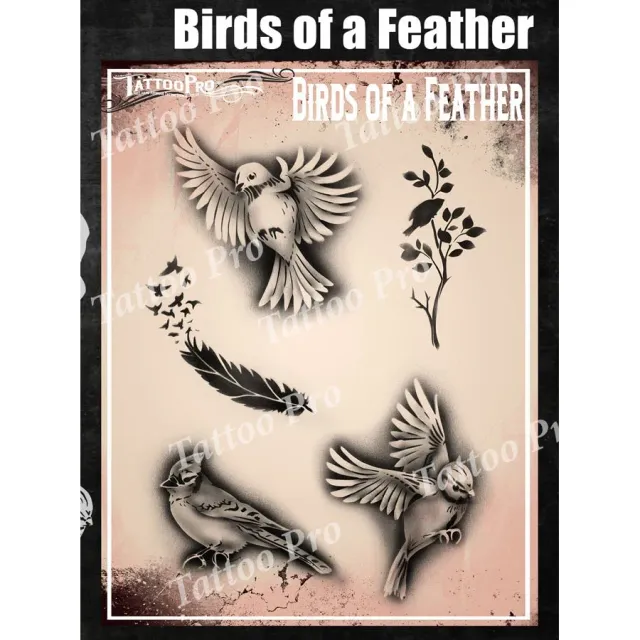 ProAiir Tattoo Pro Birds of a Feather pochoir tatouage plume