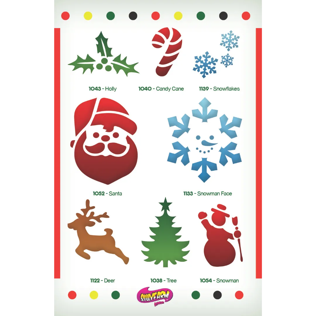 F.A.B. Holiday Pink Power Stencil Set pochoirs maquillage Noël 8 pièces