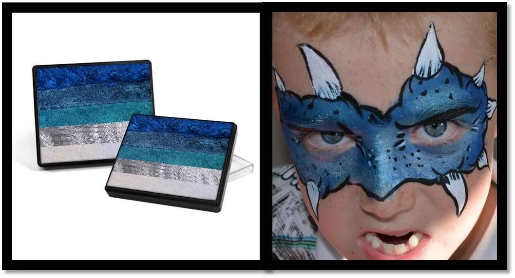 F.A.B. Snowflakes Rainbow Cake face paint 50g bleu glacé