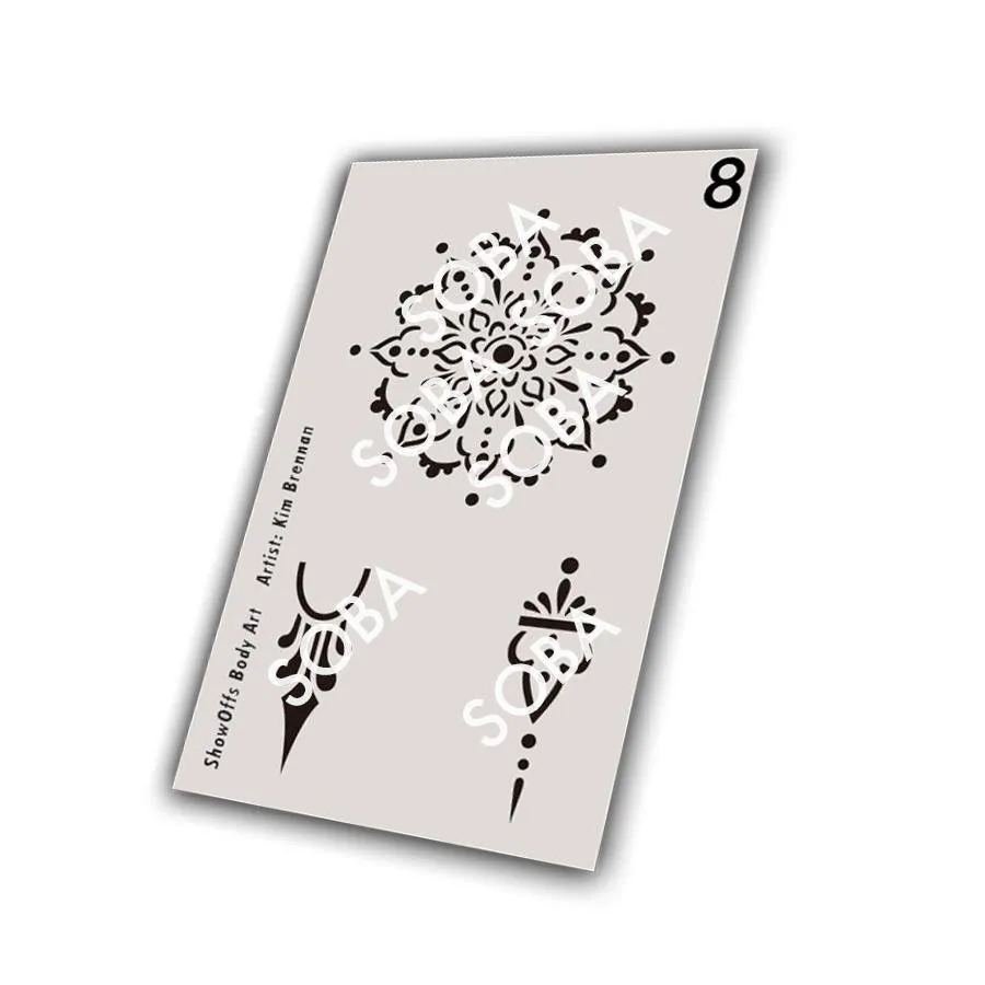 ProAiir Henna 8 pochoir mandala petite fleur