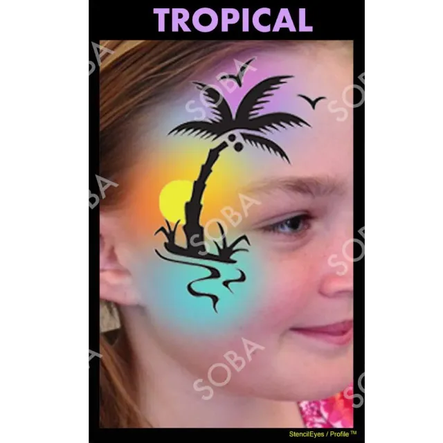 ProAiir StencilEyes Tropical pochoir maquillage réutilisable mixte