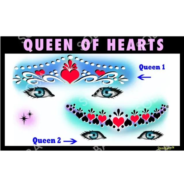 ProAiir StencilEyes Queen of Hearts pochoir visage couronne