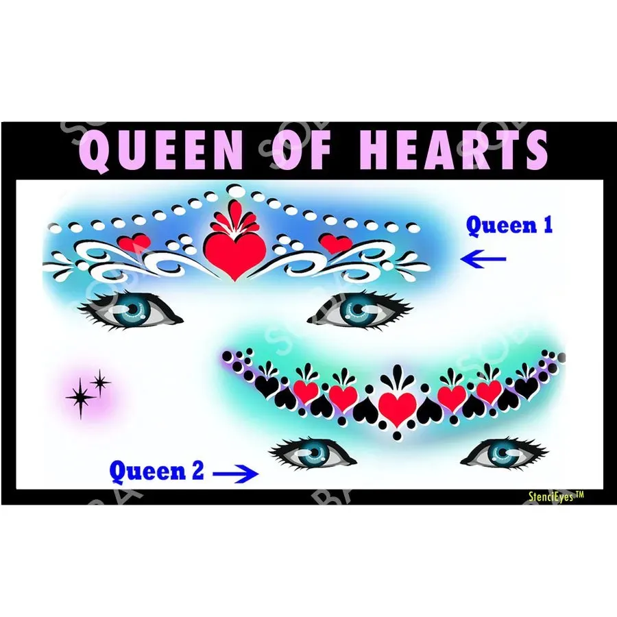 ProAiir StencilEyes Queen of Hearts pochoir visage couronne