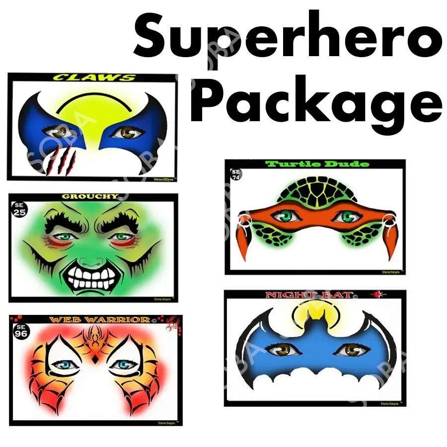 ProAiir StencilEyes SuperHeros 5 pochoirs visage héros