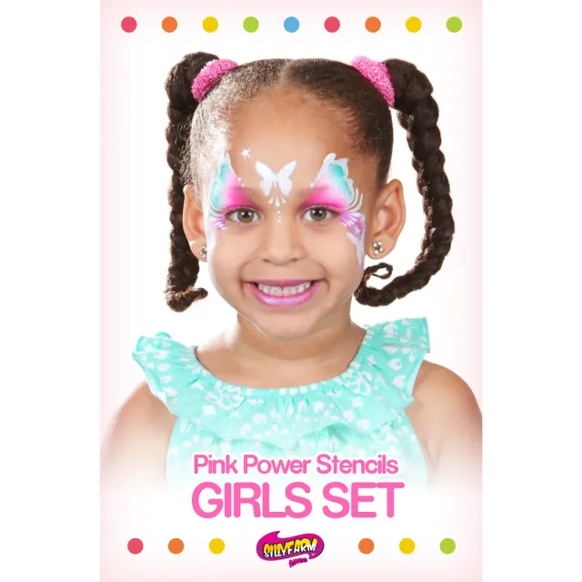 F.A.B. Girls Pink Power Stencil 12 pochoirs visage réutilisables