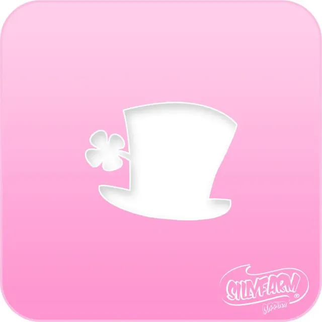 F.A.B. Lucky Top Hat Pink Power Stencil pochoir maquillage Saint-Patrick
