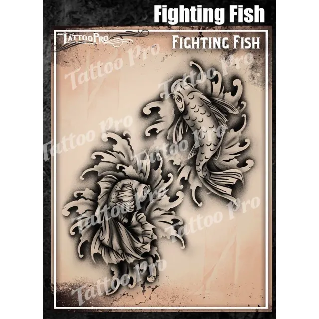 ProAiir Tattoo Pro TPS Fighting Fish pochoir tatouage aérographe
