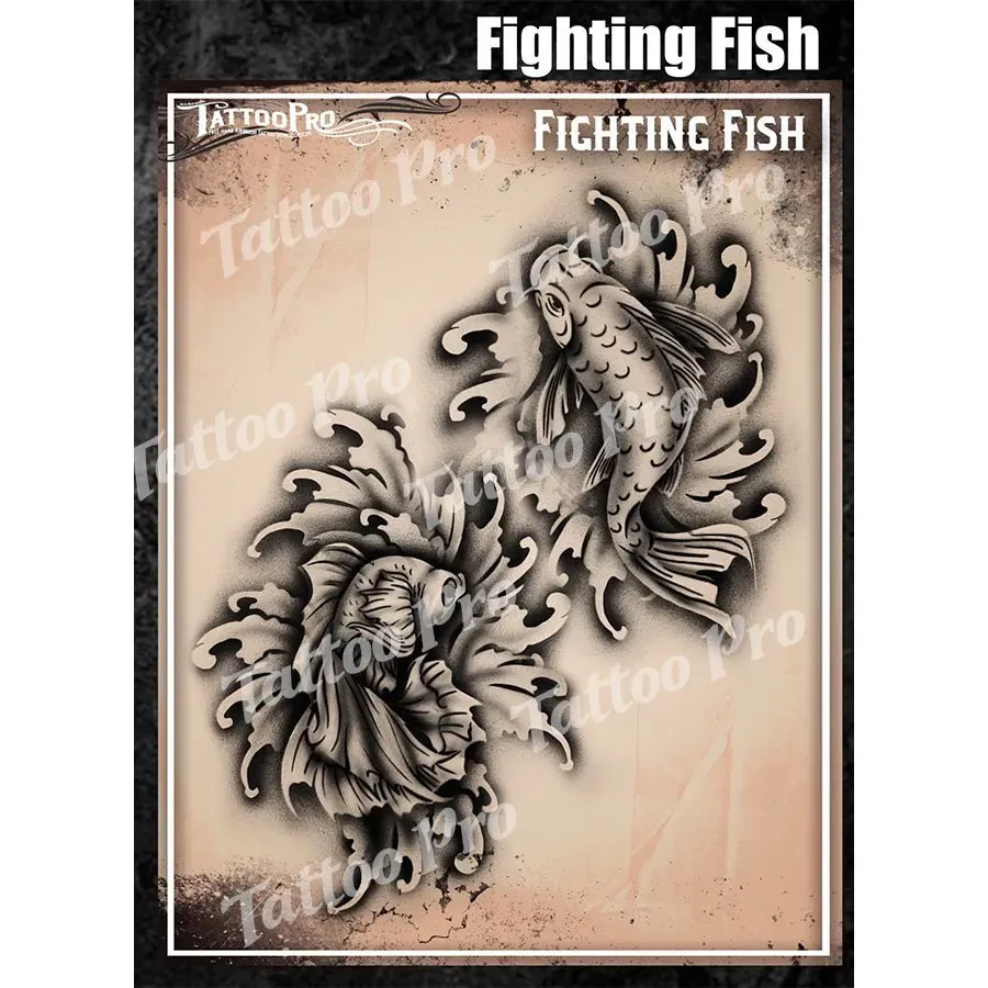 ProAiir Tattoo Pro TPS Fighting Fish pochoir tatouage aérographe