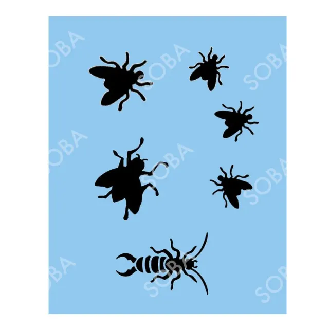 ProAiir StencilEyes QEZ90 Flies pochoir taille unique mouches