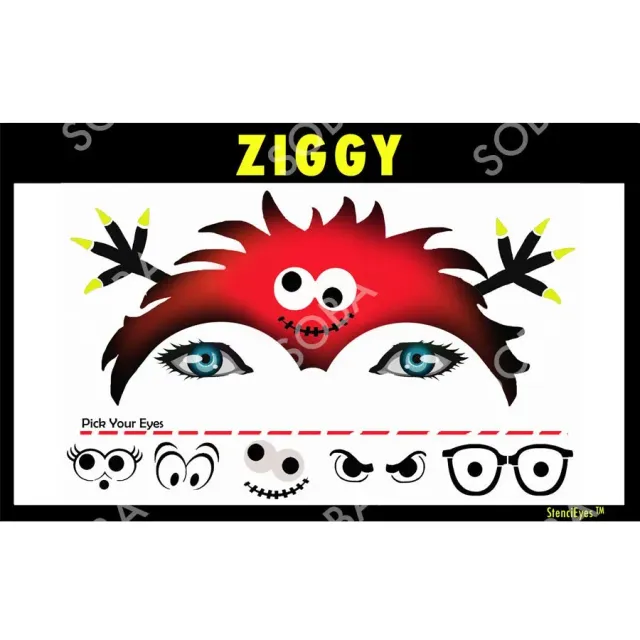 ProAiir StencilEyes Ziggy pochoir visage monstre taille unique