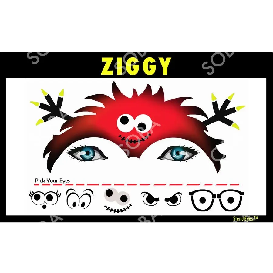 ProAiir StencilEyes Ziggy pochoir visage monstre taille unique
