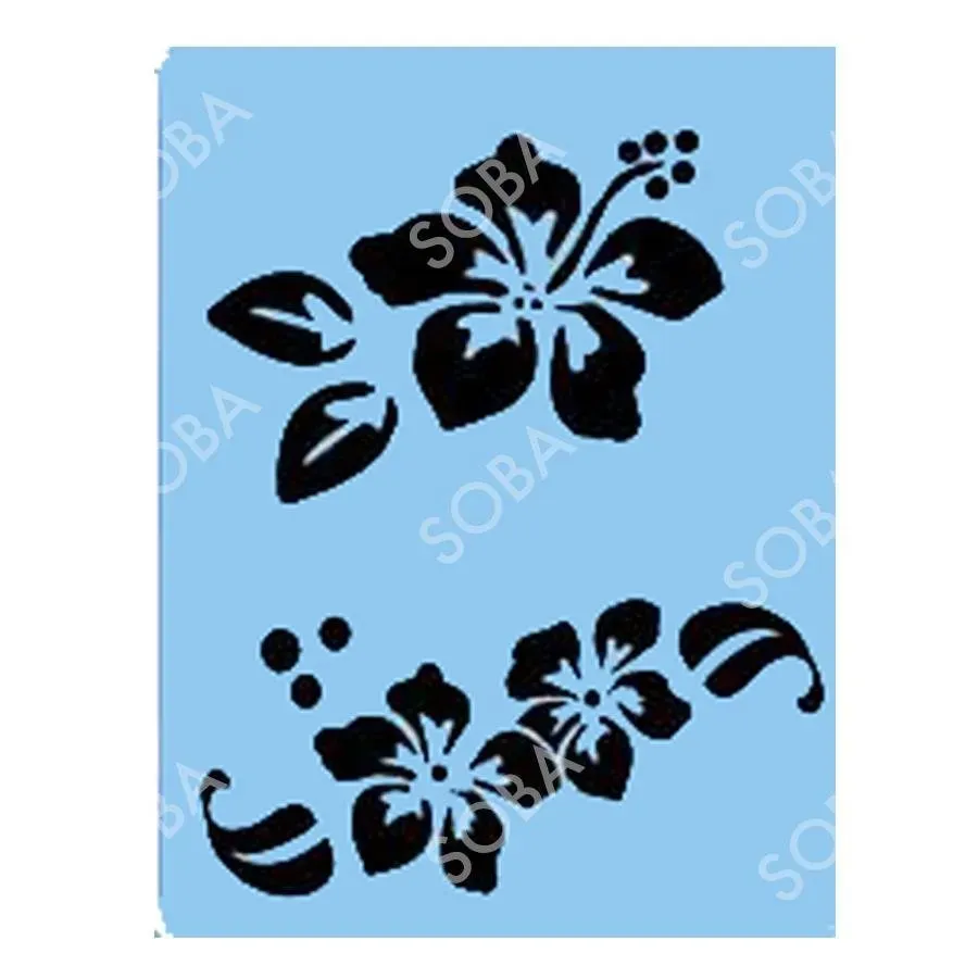 ProAiir StencilEyes QEZ14 pochoir fleur hibiscus taille unique