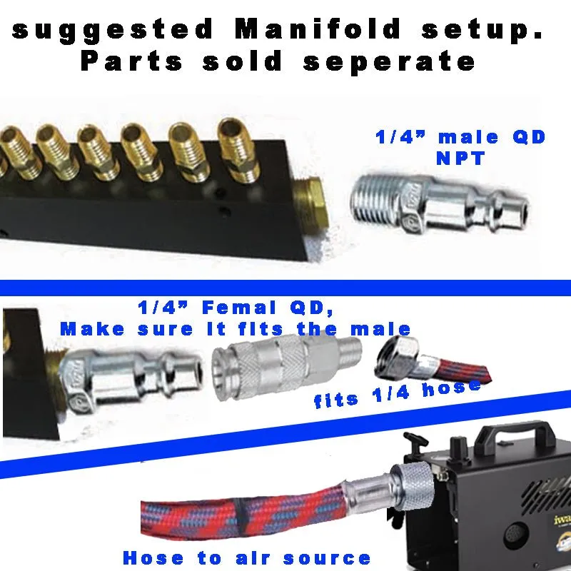 ProAiir Manifold 8 sorties répartiteur aérographe 1/8