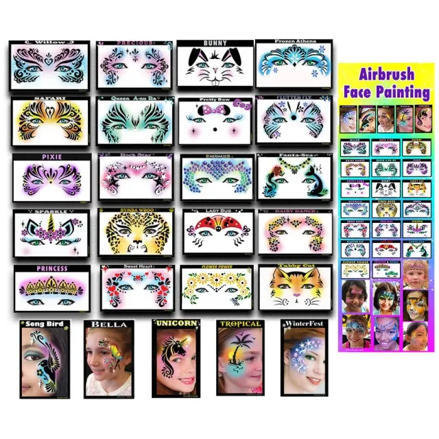 ProAiir StencilEyes 25 Popular Girl Designs kit 25 pochoirs fille