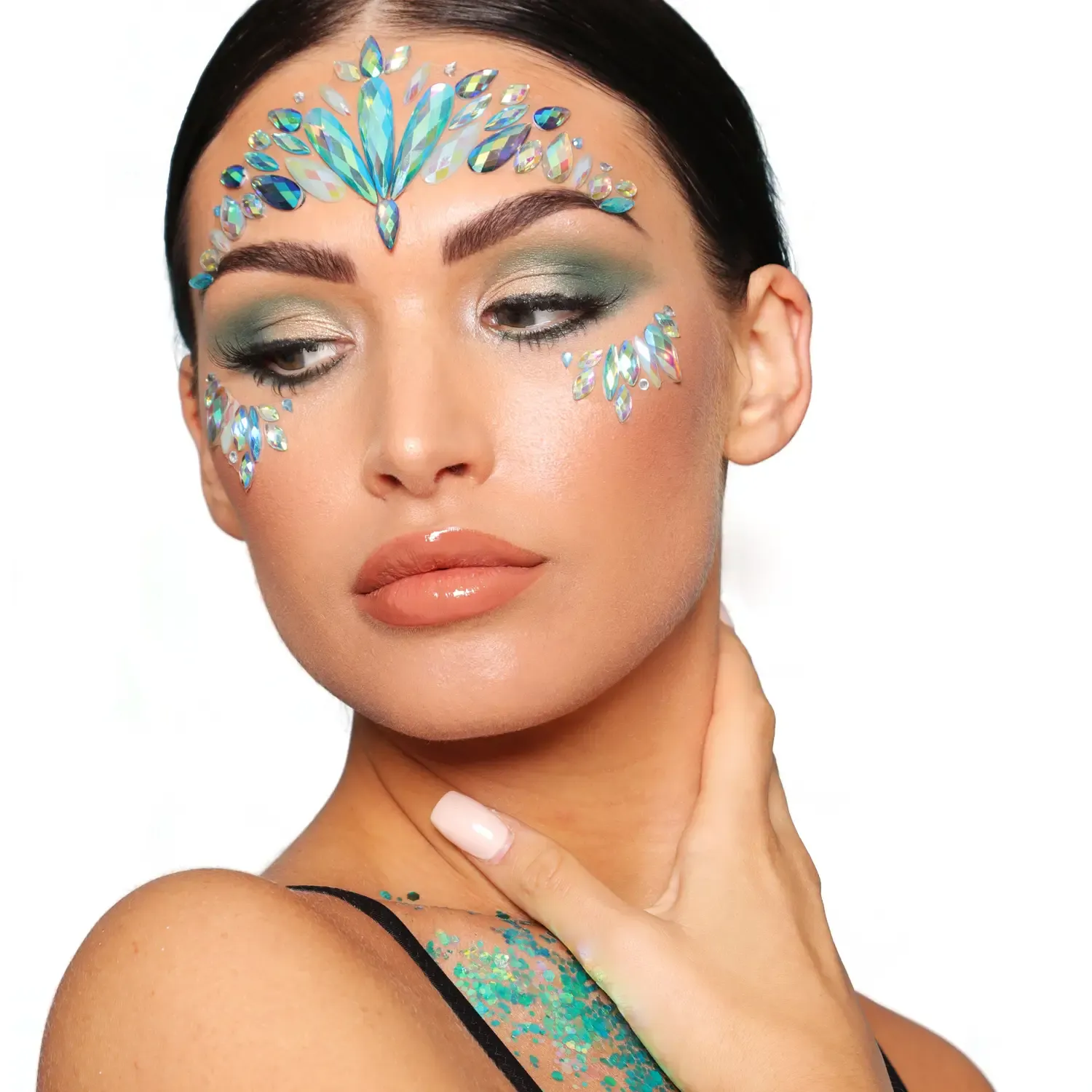 Paintglow Glitter Me Up Iridescent Mermaid bijoux visage bleus