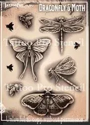 ProAiir TPS Dragonfly & Moth pochoir tattoo série 7