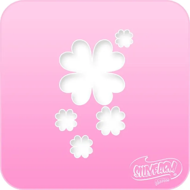 F.A.B. Pink Power Clover Bunch pochoir visage trèfle 6 cm