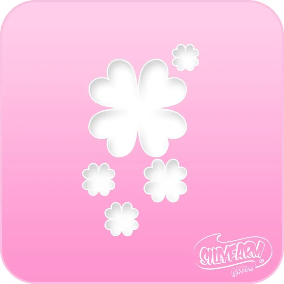 F.A.B. Pink Power Clover Bunch pochoir visage trèfle 6 cm