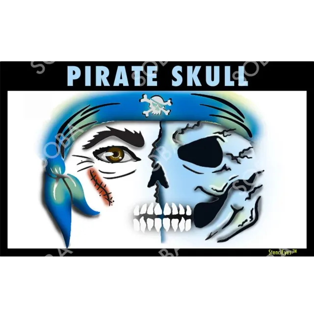 ProAiir StencilEyes Pirate Skull pochoir visage adulte pirate