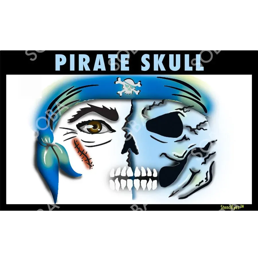 ProAiir StencilEyes Pirate Skull pochoir visage adulte pirate