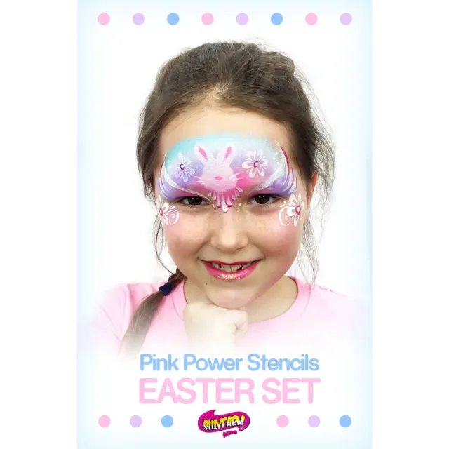 F.A.B. Pink Power Easter set 8 pochoirs visage printemps