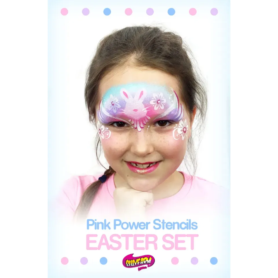F.A.B. Pink Power Easter set 8 pochoirs visage printemps