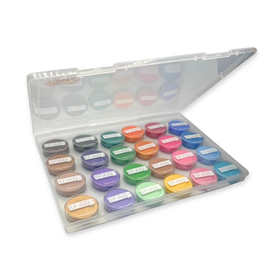 F.A.B. Clear Face Paint Organizer Case boîte transparente 24 godets