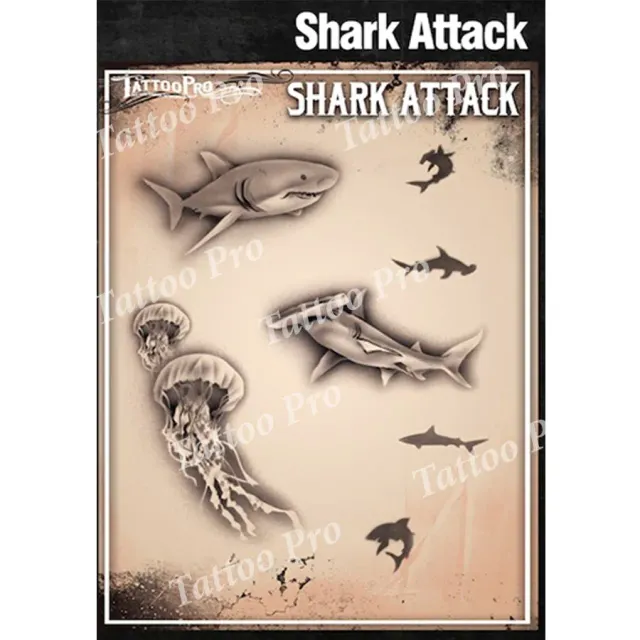 ProAiir Tattoo Pro Stencils TPS Shark Attack pochoir tattoo