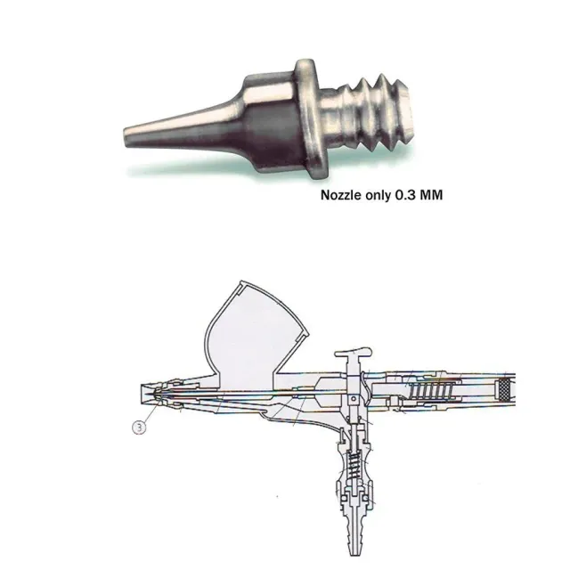ProAiir Gravity Feed cône 0,3 mm aérographe pièce