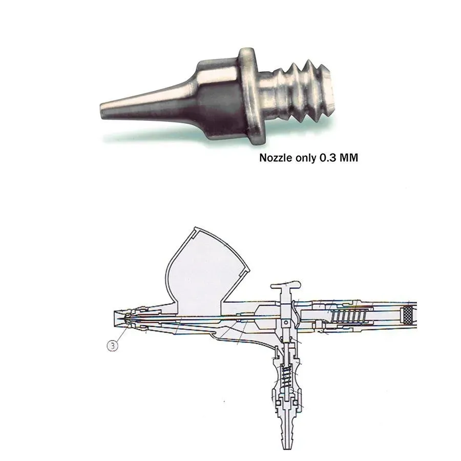 ProAiir Gravity Feed cône 0,3 mm aérographe pièce