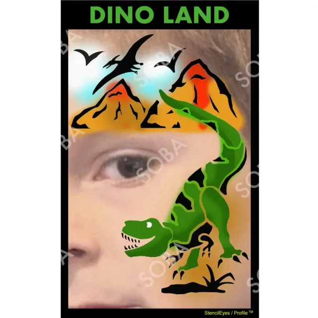ProAiir StencilEyes Dino Land pochoir taille unique dinosaure