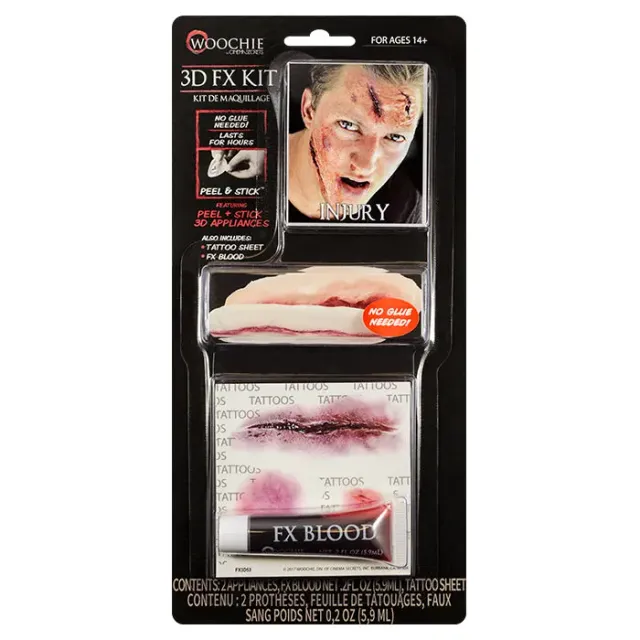 Woochie Injury 3D FX Kit latex blessures autocollantes