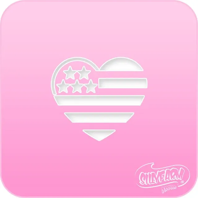 F.A.B. Pink Power USA Heart Flag 1 pochoir cœur drapeau
