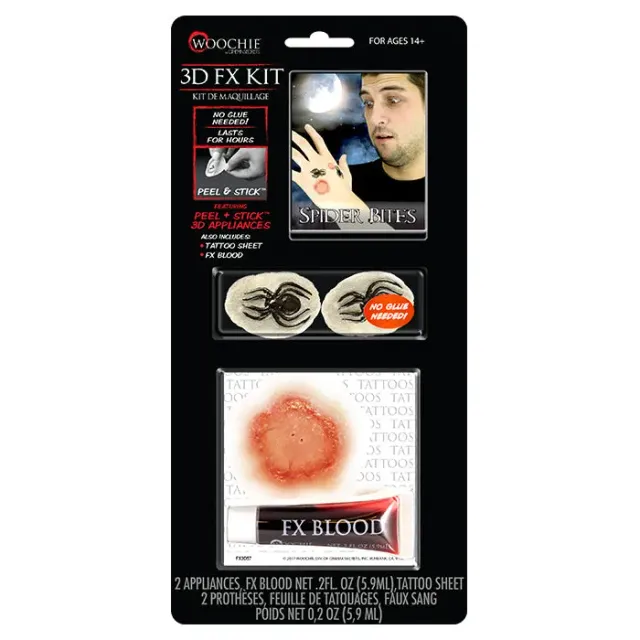 Woochie Spider Bite kit 3D morsure araignée peel & stick