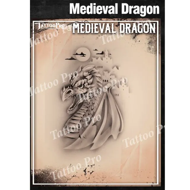 ProAiir TPS Medieval Dragon pochoir tatouage airbrush édition standard