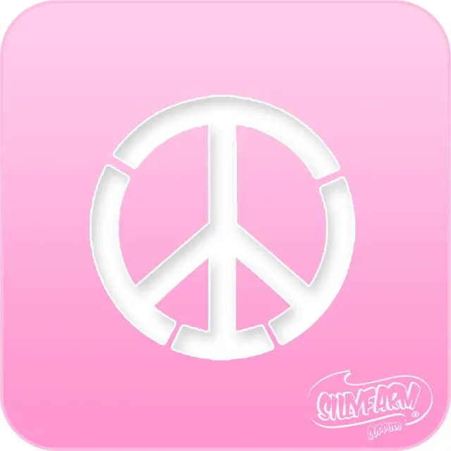 F.A.B. Peace Sign Pink Power pochoir rétro 6,4 cm